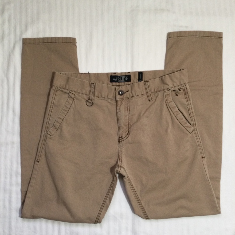 XXX Rude Skinny Fit Tan Khaki Pants Size 30